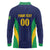 Custom Brazil Football Long Sleeve Polo Shirt Canary Squad Go Champions - Wonder Print Shop