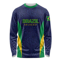 Custom Brazil Football Long Sleeve Shirt Canary Squad Go Champions - Wonder Print Shop