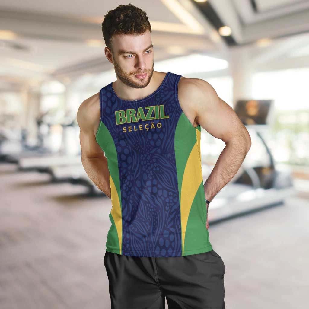 Custom Brazil Football Men Tank Top Canary Squad Go Champions - Wonder Print Shop