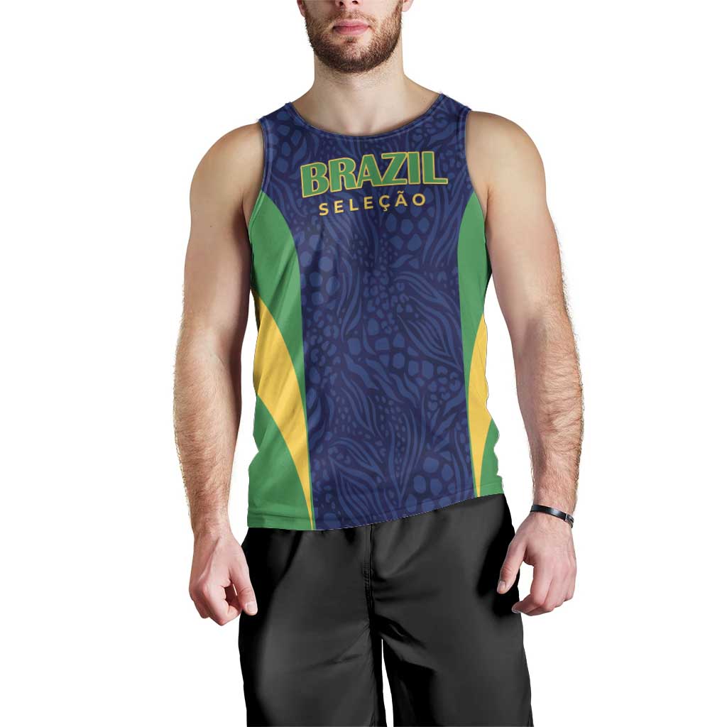 Custom Brazil Football Men Tank Top Canary Squad Go Champions - Wonder Print Shop