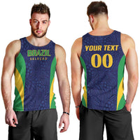 Custom Brazil Football Men Tank Top Canary Squad Go Champions - Wonder Print Shop