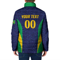 Custom Brazil Football Padded Jacket Canary Squad Go Champions - Wonder Print Shop