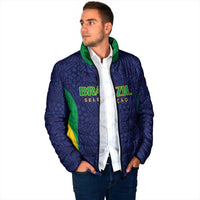 Custom Brazil Football Padded Jacket Canary Squad Go Champions - Wonder Print Shop