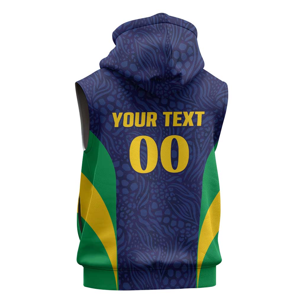 Custom Brazil Football Sleeveless Hoodie Canary Squad Go Champions - Wonder Print Shop