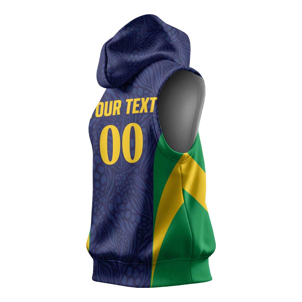 Custom Brazil Football Sleeveless Hoodie Canary Squad Go Champions - Wonder Print Shop