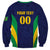 Custom Brazil Football Sweatshirt Canary Squad Go Champions - Wonder Print Shop