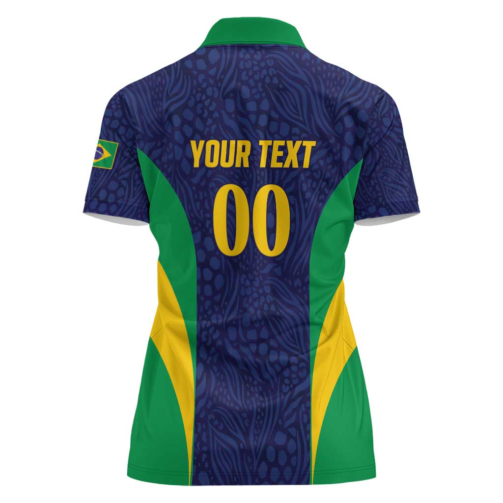 Custom Brazil Football Women Polo Shirt Canary Squad Go Champions - Wonder Print Shop