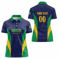 Custom Brazil Football Women Polo Shirt Canary Squad Go Champions - Wonder Print Shop