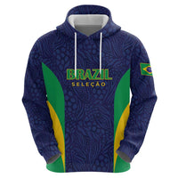 Custom Brazil Football Zip Hoodie Canary Squad Go Champions - Wonder Print Shop