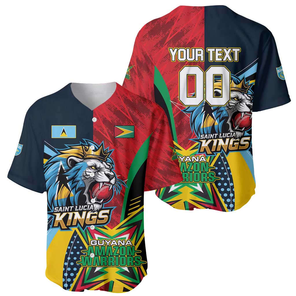 Custom Cricket Match 2025 Baseball Jersey Amazon Warriors Guyana Vs Kings St Lucia - Wonder Print Shop