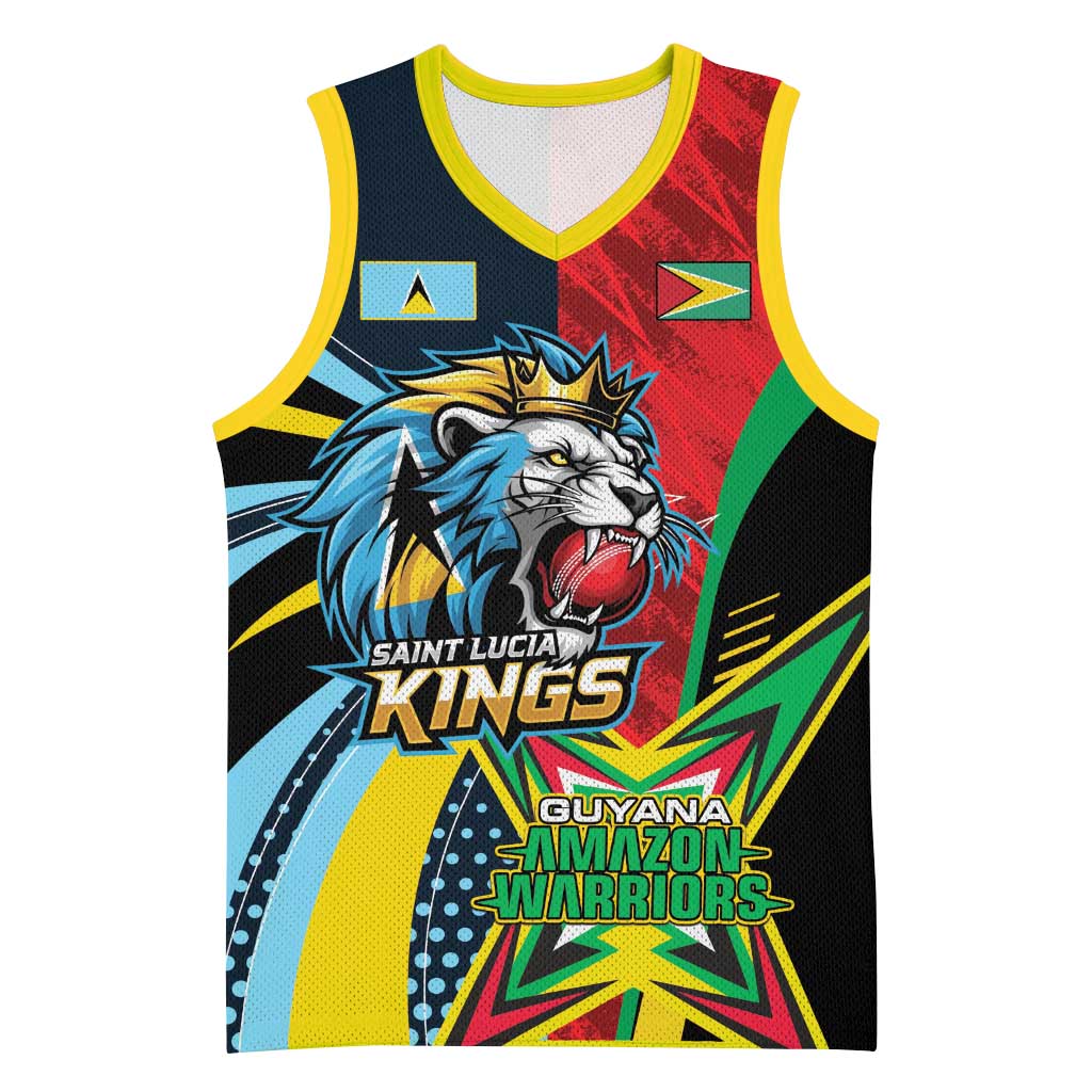 Custom Cricket Match 2025 Basketball Jersey Amazon Warriors Guyana Vs Kings St Lucia - Wonder Print Shop