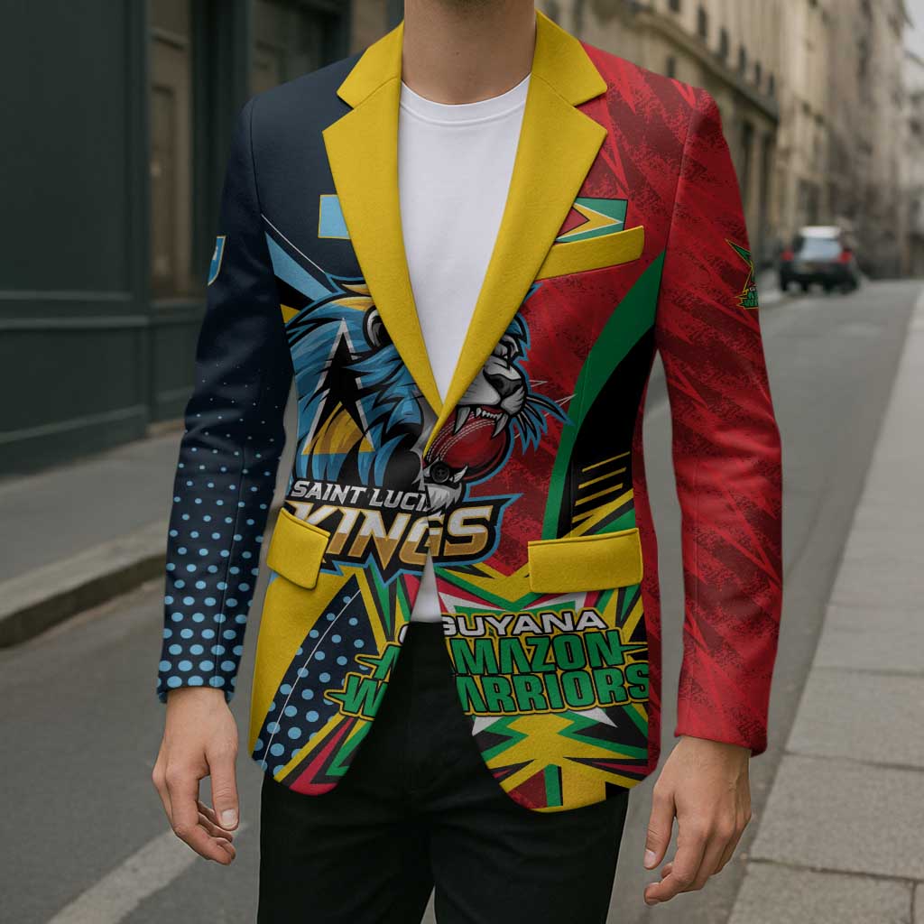 Custom Cricket Match 2025 Blazer Amazon Warriors Guyana Vs Kings St Lucia - Wonder Print Shop