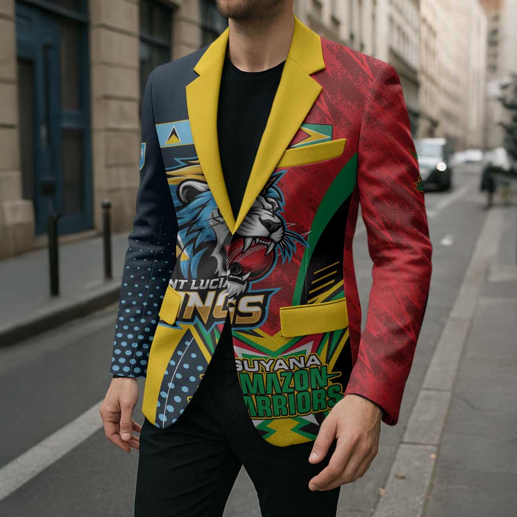 Custom Cricket Match 2025 Blazer Amazon Warriors Guyana Vs Kings St Lucia - Wonder Print Shop