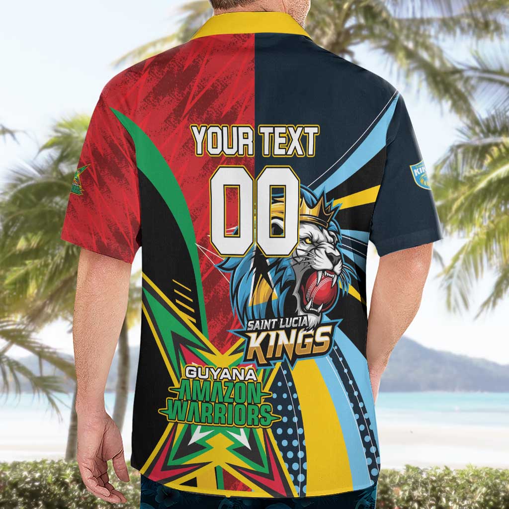 Custom Cricket Match 2025 Hawaiian Shirt Amazon Warriors Guyana Vs Kings St Lucia - Wonder Print Shop