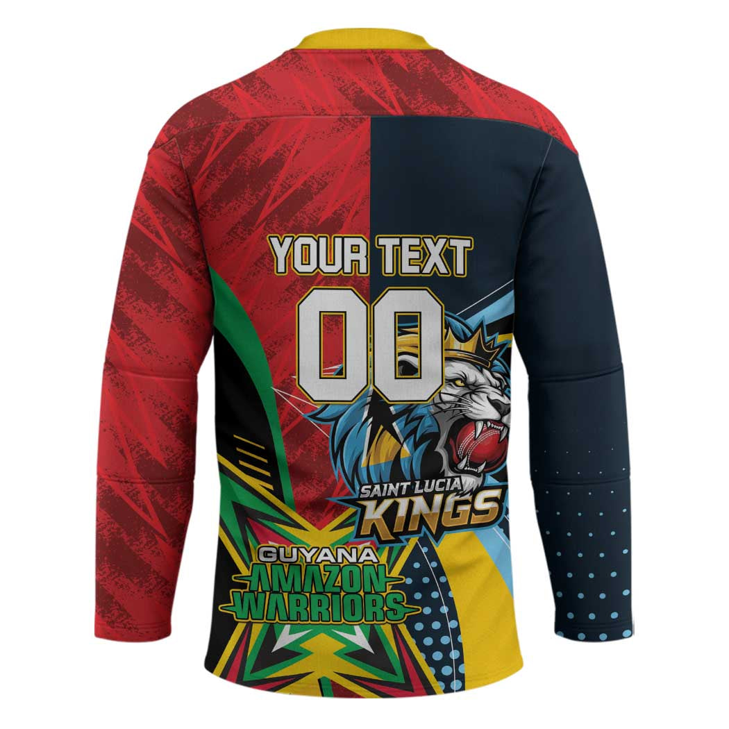 Custom Cricket Match 2025 Hockey Jersey Amazon Warriors Guyana Vs Kings St Lucia - Wonder Print Shop
