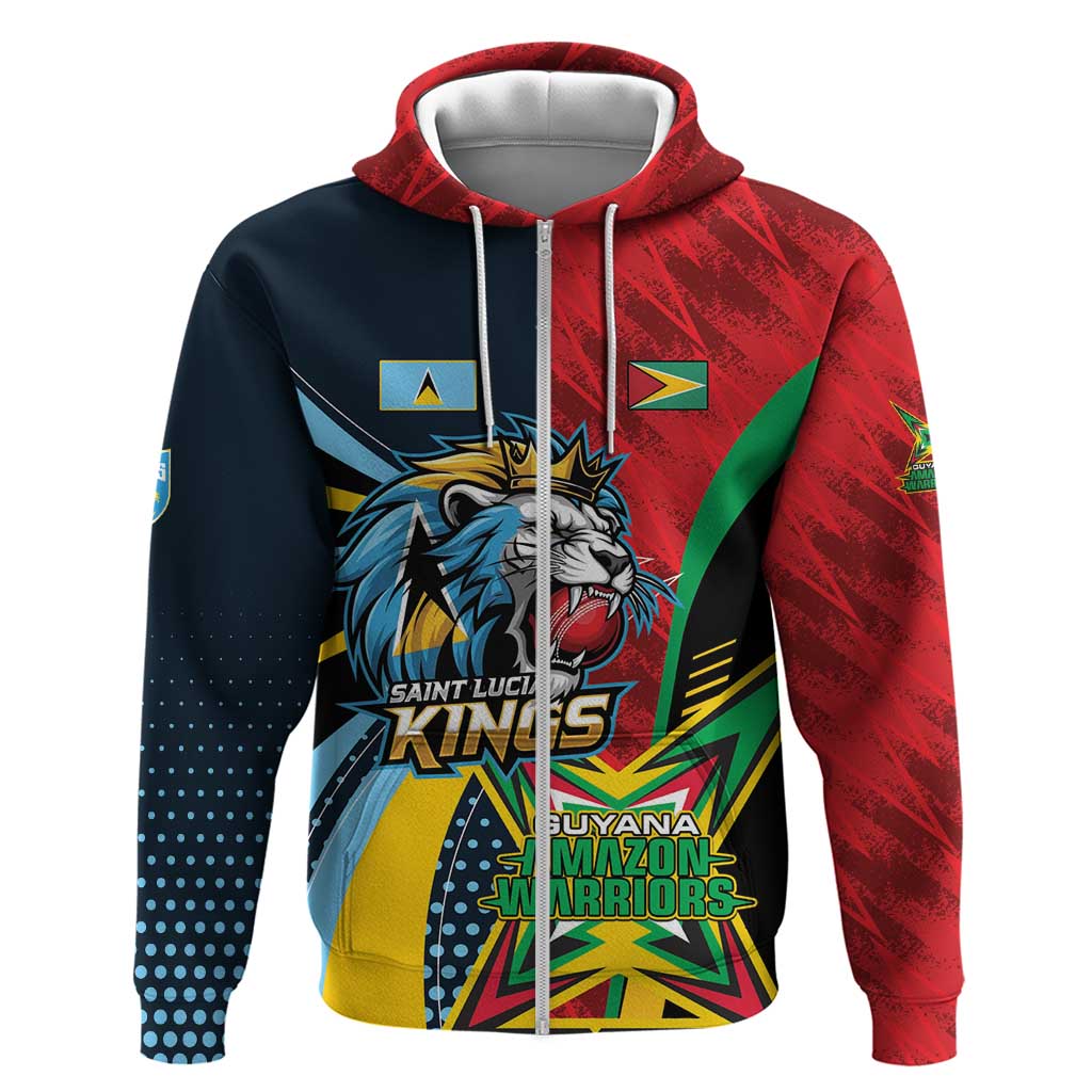 Custom Cricket Match 2025 Hoodie Amazon Warriors Guyana Vs Kings St Lucia - Wonder Print Shop
