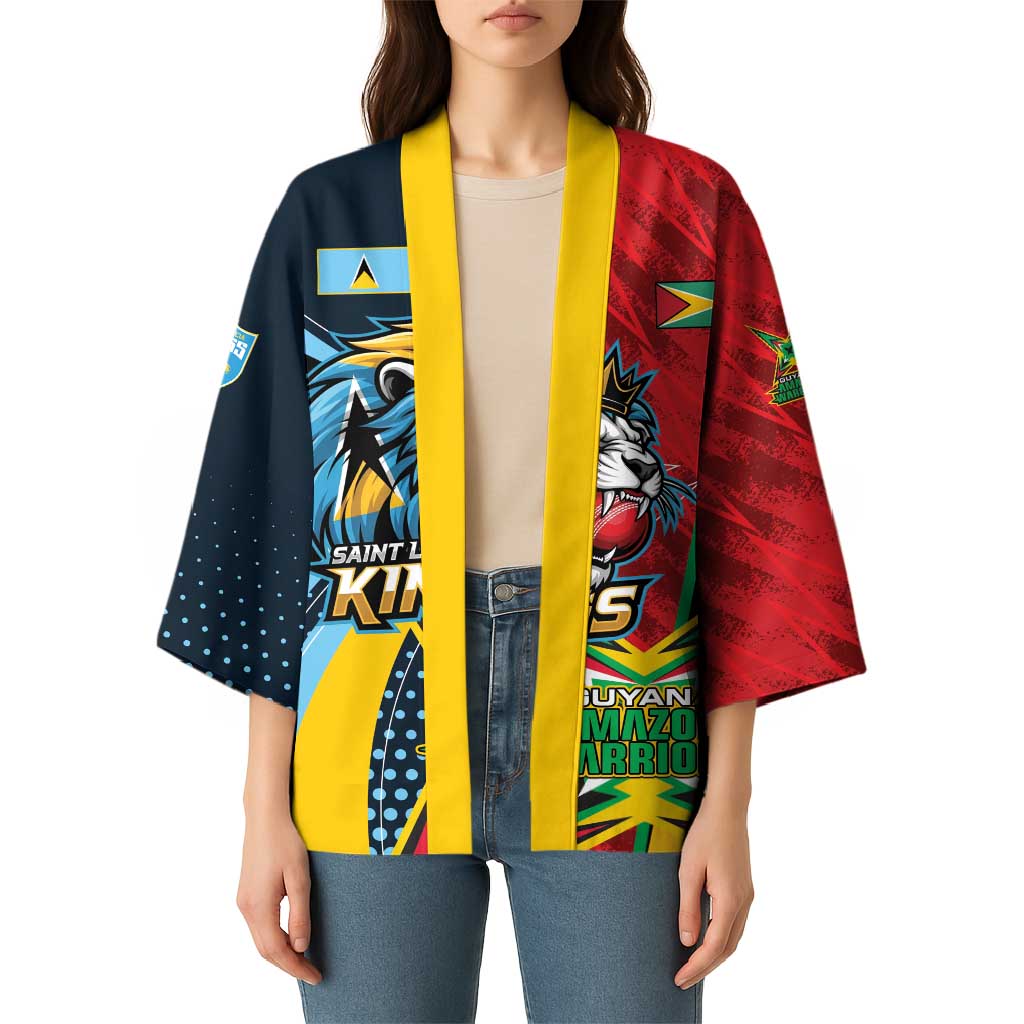 Custom Cricket Match 2025 Kimono Amazon Warriors Guyana Vs Kings St Lucia - Wonder Print Shop