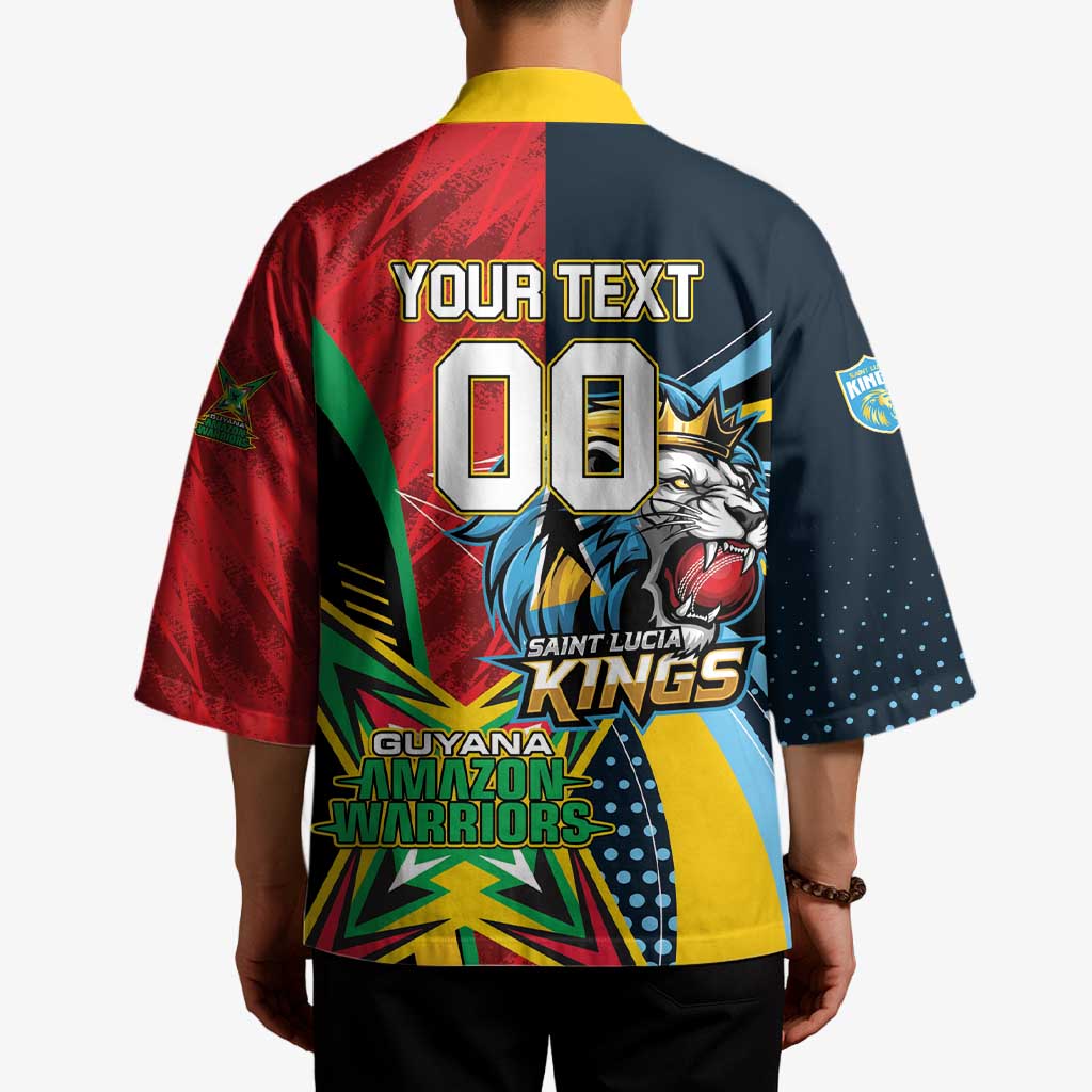 Custom Cricket Match 2025 Kimono Amazon Warriors Guyana Vs Kings St Lucia - Wonder Print Shop