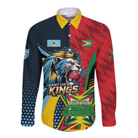 Custom Cricket Match 2025 Long Sleeve Button Shirt Amazon Warriors Guyana Vs Kings St Lucia - Wonder Print Shop