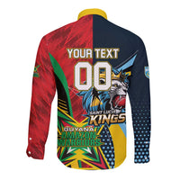 Custom Cricket Match 2025 Long Sleeve Button Shirt Amazon Warriors Guyana Vs Kings St Lucia - Wonder Print Shop