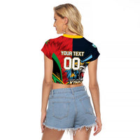 Custom Cricket Match 2025 Raglan Cropped T Shirt Amazon Warriors Guyana Vs Kings St Lucia - Wonder Print Shop