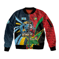 Custom Cricket Match 2025 Sleeve Zip Bomber Jacket Amazon Warriors Guyana Vs Kings St Lucia - Wonder Print Shop