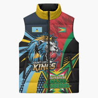 Custom Cricket Match 2025 Sleeveless Puffer Jacket Amazon Warriors Guyana Vs Kings St Lucia - Wonder Print Shop