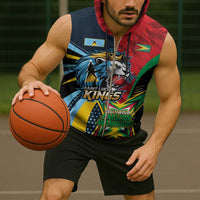 Custom Cricket Match 2025 Sleeveless Zip Hoodie Amazon Warriors Guyana Vs Kings St Lucia - Wonder Print Shop