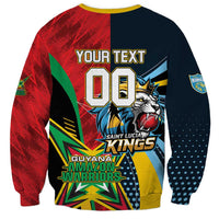 Custom Cricket Match 2025 Sweatshirt Amazon Warriors Guyana Vs Kings St Lucia - Wonder Print Shop
