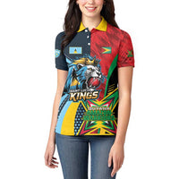 Custom Cricket Match 2025 Women Polo Shirt Amazon Warriors Guyana Vs Kings St Lucia - Wonder Print Shop