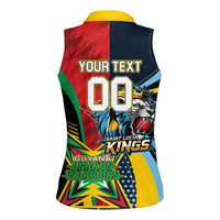 Custom Cricket Match 2025 Women Sleeveless Polo Shirt Amazon Warriors Guyana Vs Kings St Lucia - Wonder Print Shop