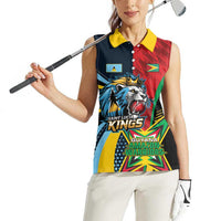 Custom Cricket Match 2025 Women Sleeveless Polo Shirt Amazon Warriors Guyana Vs Kings St Lucia - Wonder Print Shop