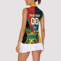 Custom Cricket Match 2025 Women Sleeveless Polo Shirt Amazon Warriors Guyana Vs Kings St Lucia - Wonder Print Shop