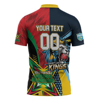 Custom Cricket Match 2025 Zipper Polo Shirt Amazon Warriors Guyana Vs Kings St Lucia - Wonder Print Shop