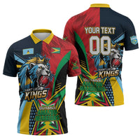 Custom Cricket Match 2025 Zipper Polo Shirt Amazon Warriors Guyana Vs Kings St Lucia - Wonder Print Shop