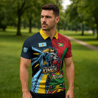 Custom Cricket Match 2025 Zipper Polo Shirt Amazon Warriors Guyana Vs Kings St Lucia - Wonder Print Shop