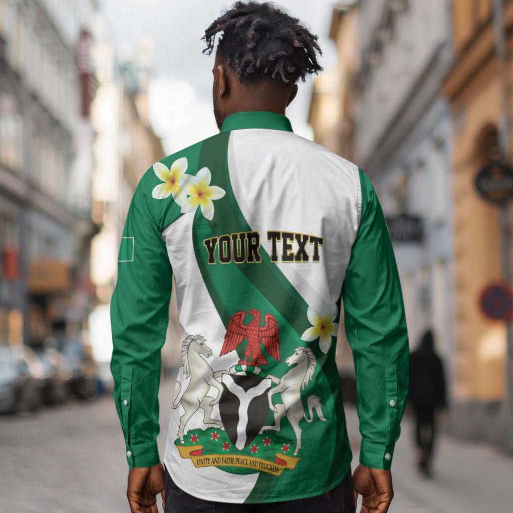 Personalised Nigeria Independence Day Long Sleeve Button Shirt Proud Nigerian
