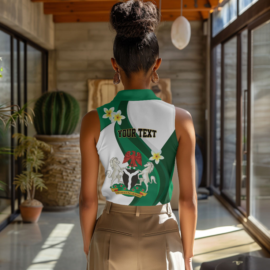 Personalised Nigeria Independence Day Women Sleeveless Polo Shirt Proud Nigerian
