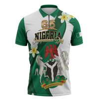 Personalised Nigeria Independence Day Zipper Polo Shirt Proud Nigerian