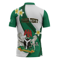 Personalised Nigeria Independence Day Zipper Polo Shirt Proud Nigerian