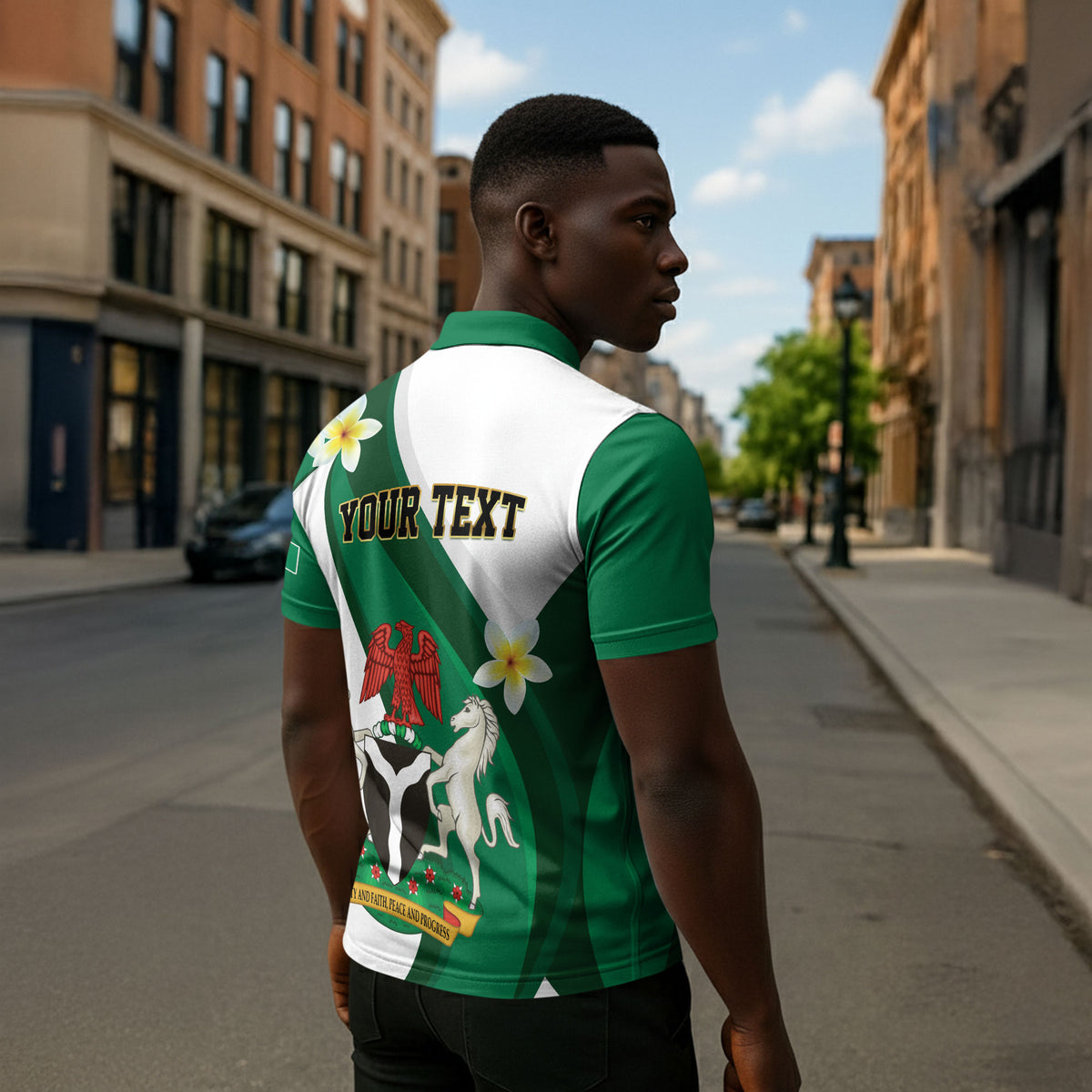 Personalised Nigeria Independence Day Zipper Polo Shirt Proud Nigerian
