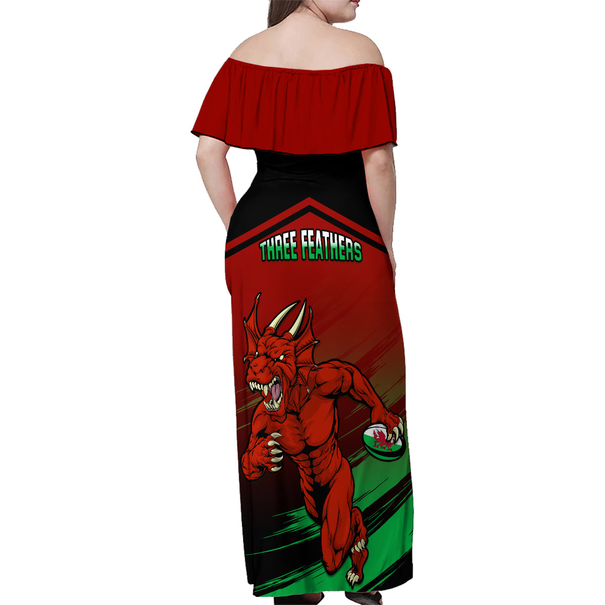 Wales Rugby Family Matching Off Shoulder Maxi Dress and Hawaiian Shirt Cymru Come On 2023 World Cup - Wonder Print Shop