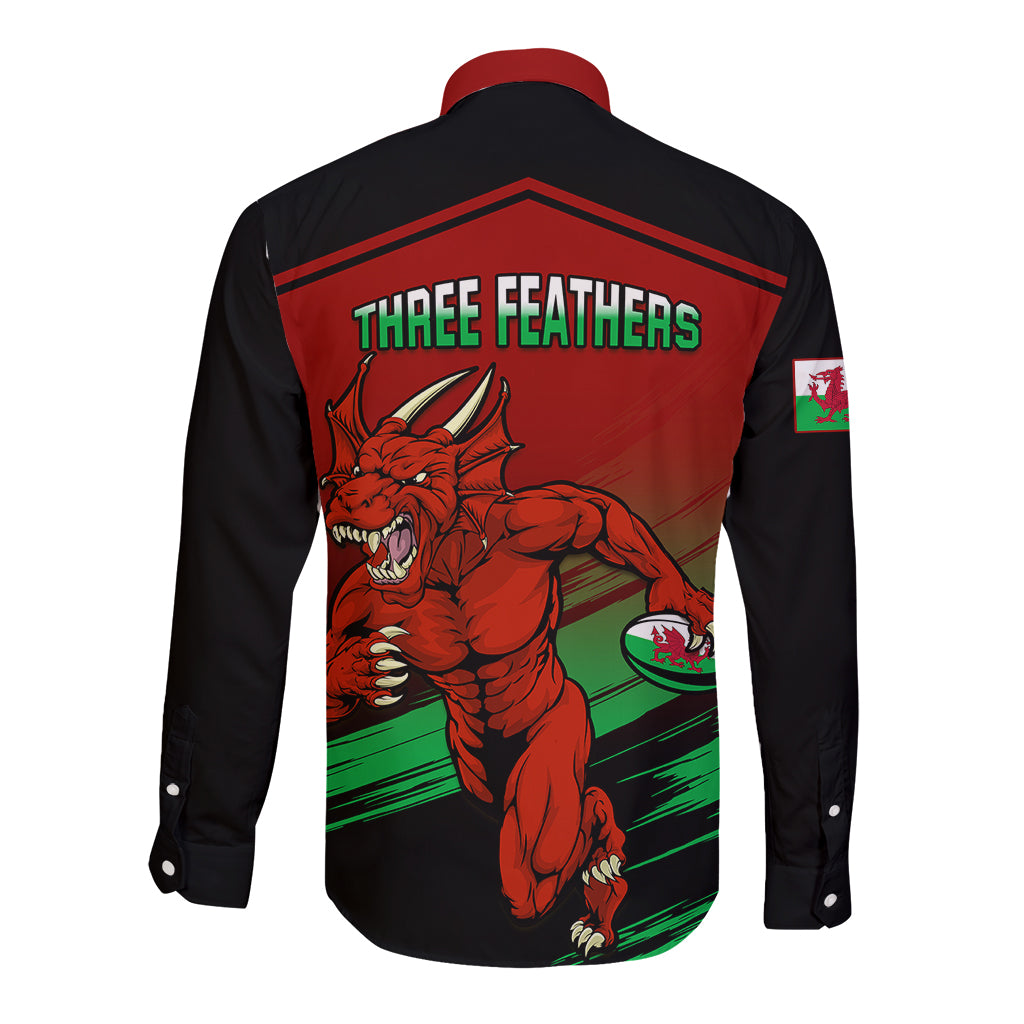 Wales Rugby Long Sleeve Button Shirt Cymru Come On 2023 World Cup - Wonder Print Shop