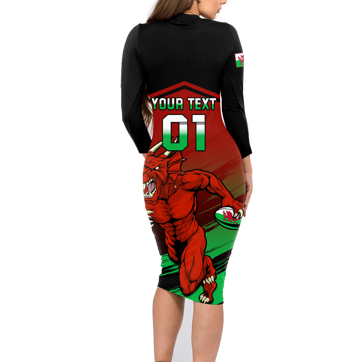 Custom Wales Rugby Family Matching Long Sleeve Bodycon Dress and Hawaiian Shirt Cymru Come On 2023 World Cup - Wonder Print Shop