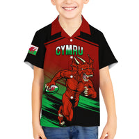 Custom Wales Rugby Family Matching Short Sleeve Bodycon Dress and Hawaiian Shirt Cymru Come On 2023 World Cup - Wonder Print Shop