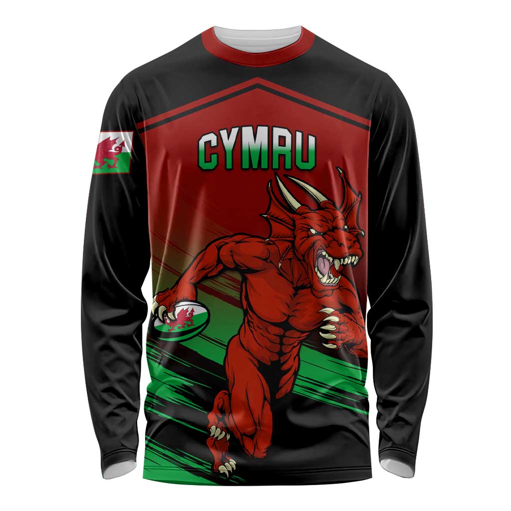 Custom Wales Rugby Long Sleeve Shirt Cymru Come On 2023 World Cup LT01