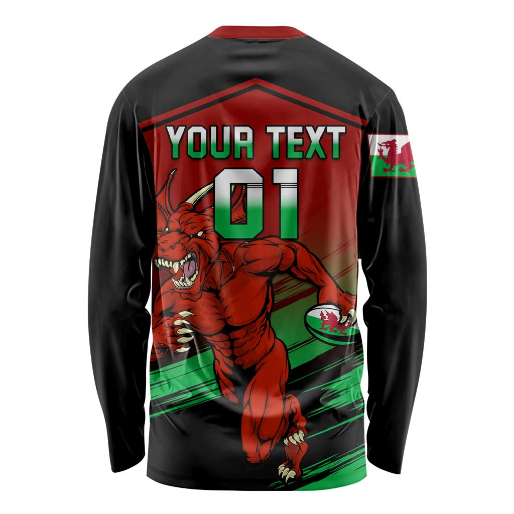 Custom Wales Rugby Long Sleeve Shirt Cymru Come On 2023 World Cup LT01