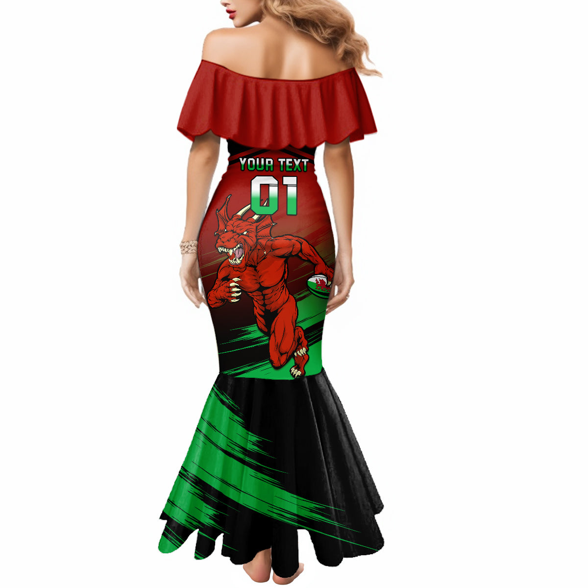 Custom Wales Rugby Mermaid Dress Cymru Come On 2023 World Cup - Wonder Print Shop