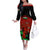 Custom Wales Rugby Off The Shoulder Long Sleeve Dress Cymru Come On 2023 World Cup - Wonder Print Shop