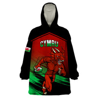 Custom Wales Rugby Wearable Blanket Hoodie Cymru Come On 2023 World Cup - Wonder Print Shop